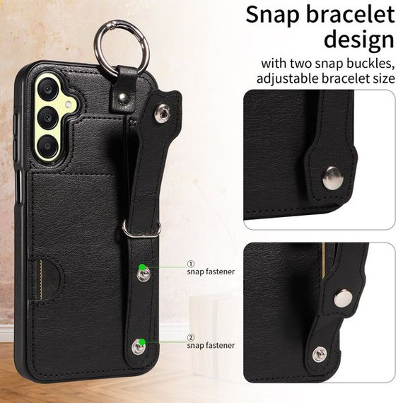 Samsung Galaxy A25 5G      Hand Strap PU Card Case    Black