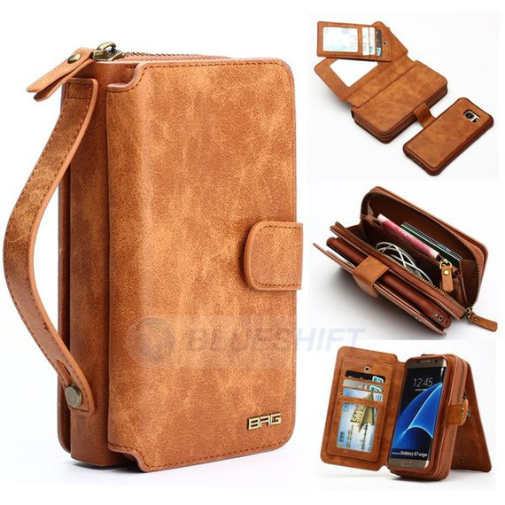 Samsung Galaxy S7 Edge Deluxe Zipper Case Brown Samsung Galaxy S7 Edge Deluxe Zipper Case Brown