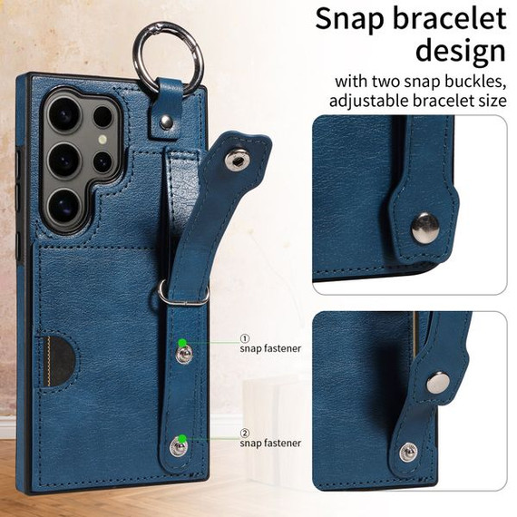 Samsung Galaxy S24 Ultra      Hand Strap PU Card Case    Navy