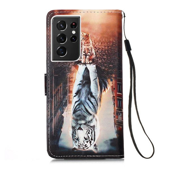 Samsung Galaxy S21 Ultra      Designer PU Case      Cat&Tiger