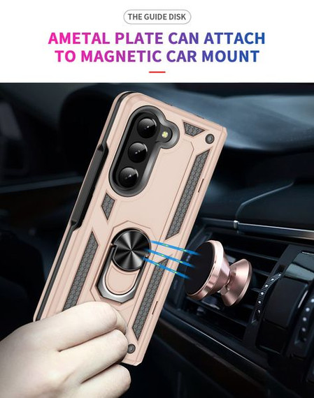 Samsung Galaxy Z Fold5 5G      Military Armour Ring Case    Peach