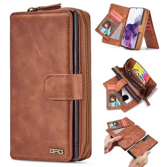 Samsung Galaxy S21 Plus      Deluxe Zipper Case    Brown