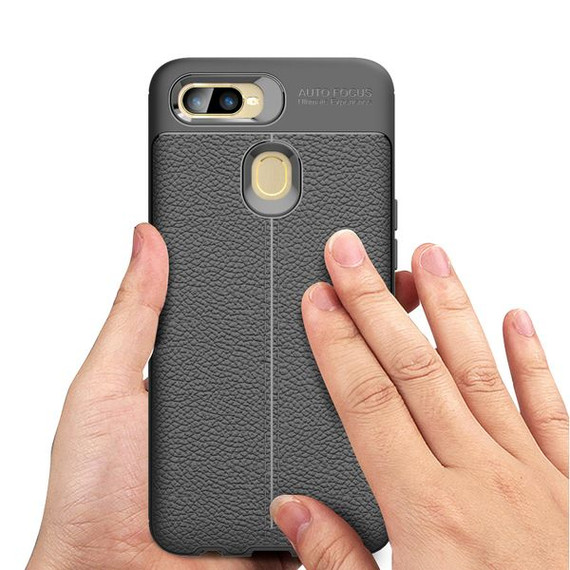 OPPO AX5s Leather Texture Case Red