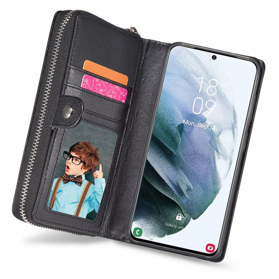 Samsung Galaxy S21      Zipper Wallet Case    Black