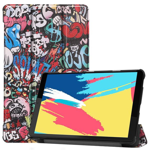 Lenovo Tab M8 FHD TB-8705F Designer Tri-Fold Case Graffiti