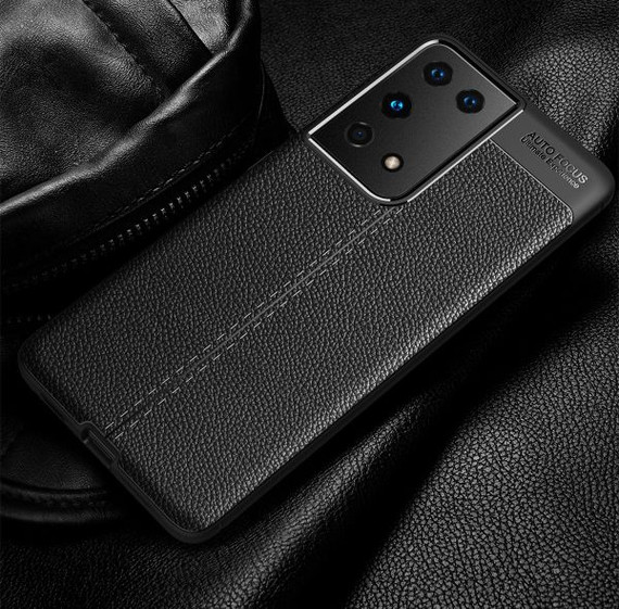 Samsung Galaxy S21 Ultra      Leather Texture Case    Black