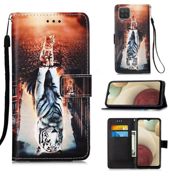Samsung Galaxy A12 Designer PU Case Cat&Tiger Samsung Galaxy A12 Designer PU Case Cat&Tiger