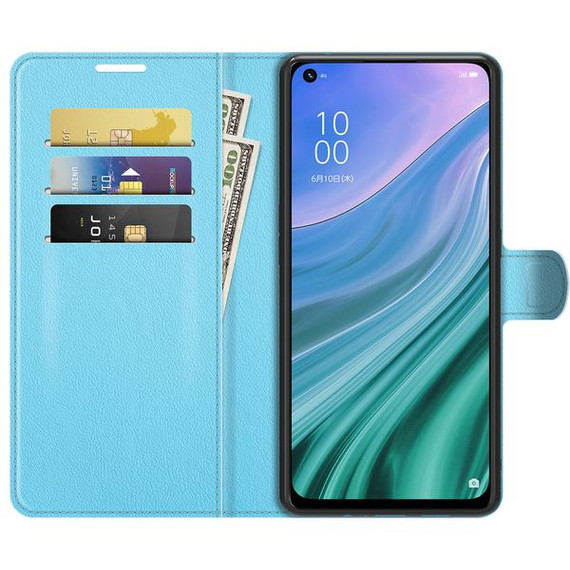 Oppo A54 5G      Pu Wallet Case    [Lightblue]