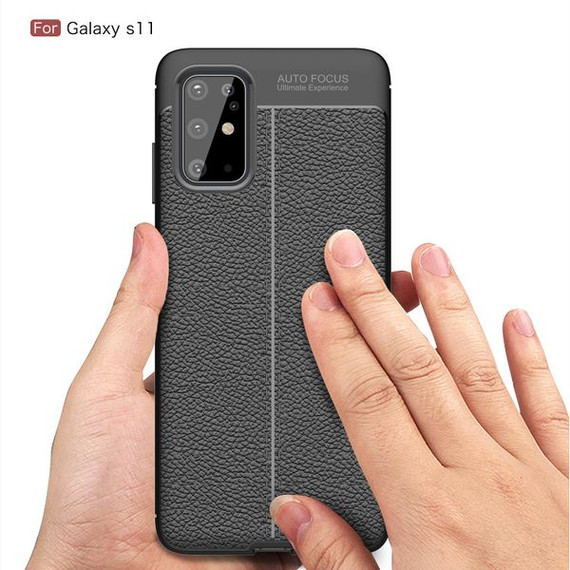Samsung Galaxy S20 Plus Leather Texture Case Black Samsung Galaxy S20 Plus Leather Texture Case Black