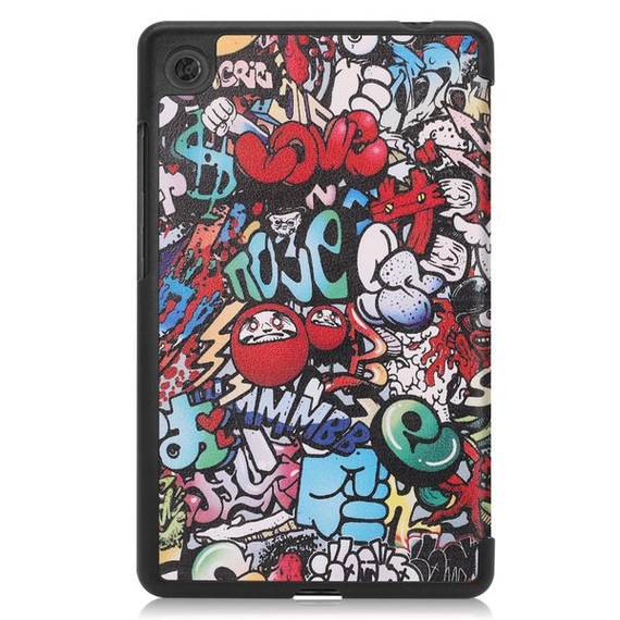 Lenovo Tab M7 (3rd Gen) TB-7306F Designer Tri-Fold Case Graffiti