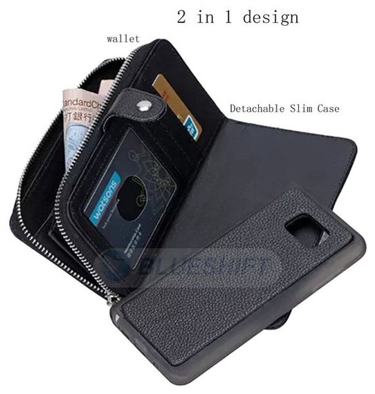 Samsung Galaxy Note 5      Zipper Wallet Case    Black