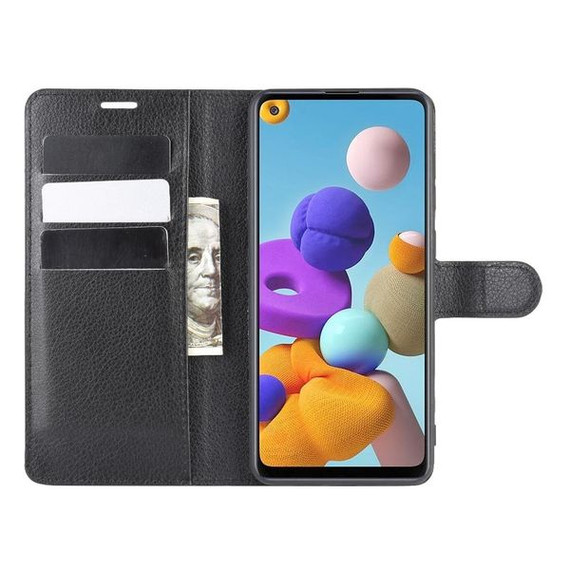 Galaxy A21S      Pu Wallet Case    [Black]