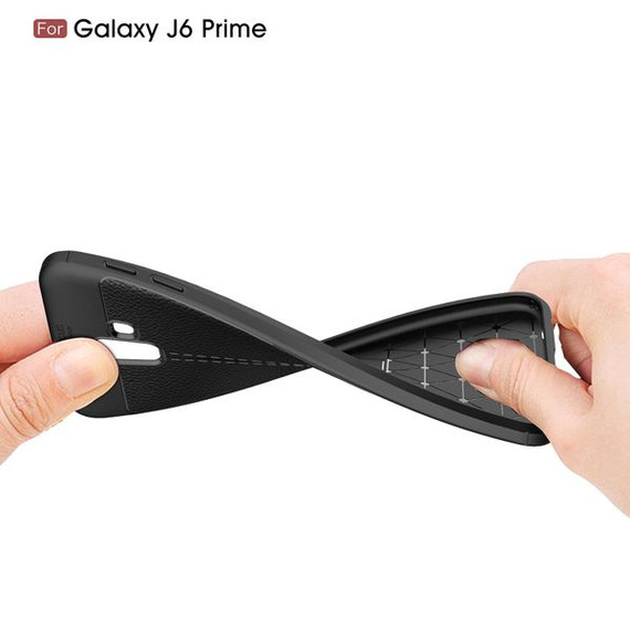 Samsung Galaxy J6Plus/J6+ Leather Texture Case Black Samsung Galaxy J6Plus/J6+ Leather Texture Case Black