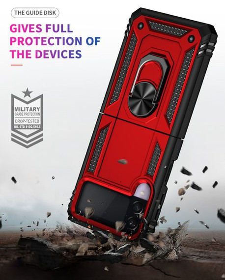 Samsung Galaxy Z Flip3 5G      Military Armour Case    Red
