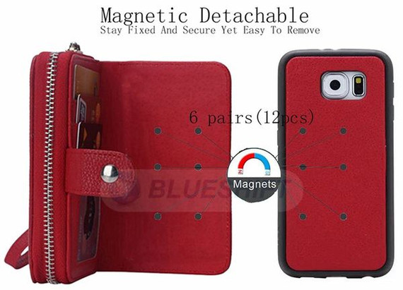 Samsung Galaxy Note 5      Zipper Wallet Case    Red