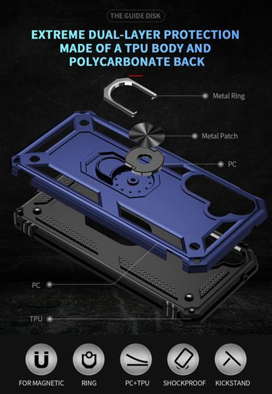 Samsung Galaxy S23 FE Military Armour Ring Case Navy Samsung Galaxy S23 FE Military Armour Ring Case Navy