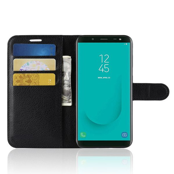 Galaxy J6      Pu Wallet Case    [Black]
