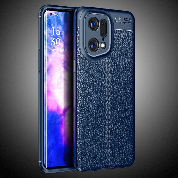 OPPO Find X5 Pro Leather Texture Case Navy