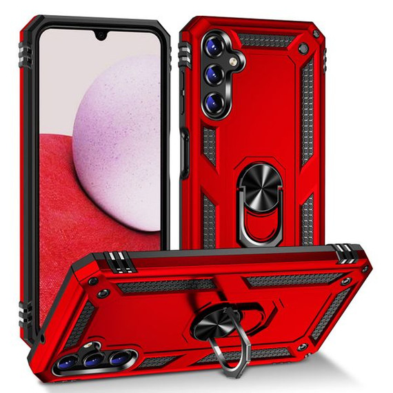 Samsung Galaxy A14 Military Armour Ring Case Red Samsung Galaxy A14 Military Armour Ring Case Red