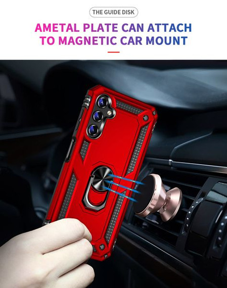 Samsung Galaxy A14 Military Armour Ring Case Red Samsung Galaxy A14 Military Armour Ring Case Red
