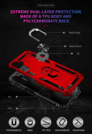 Samsung Galaxy A14 Military Armour Ring Case Red Samsung Galaxy A14 Military Armour Ring Case Red