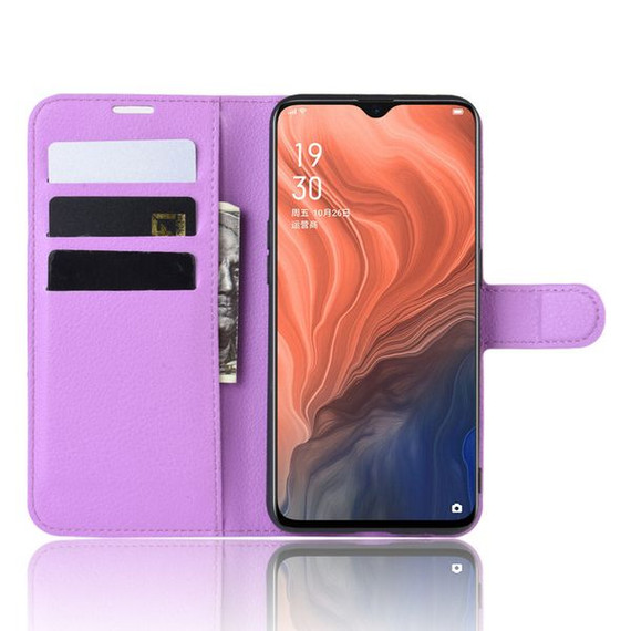 Oppo Reno Z      Pu Wallet Case    [Purple]