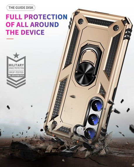 Samsung Galaxy S23+ Military Armour Ring Case Gold Samsung Galaxy S23+ Military Armour Ring Case Gold
