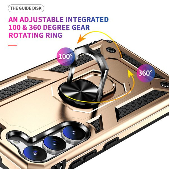 Samsung Galaxy S23+ Military Armour Ring Case Gold Samsung Galaxy S23+ Military Armour Ring Case Gold