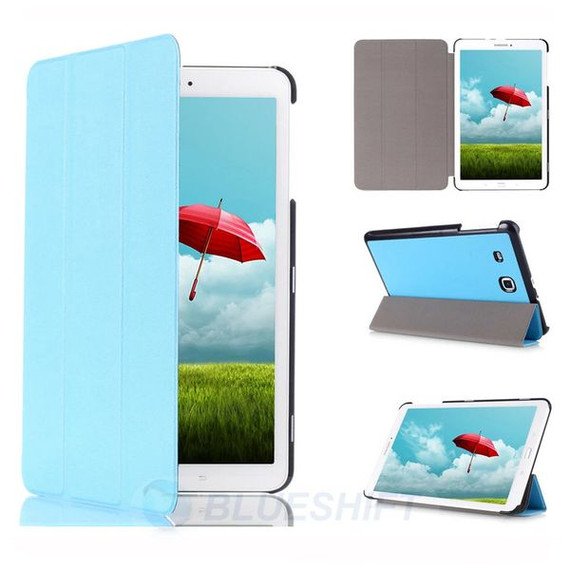 Samsung Galaxy Tab E 9.6 T560    Tri-Fold PU Case    LightBlue