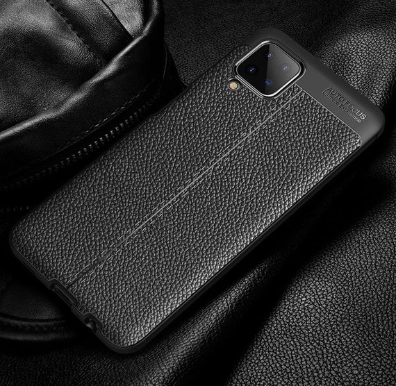 Samsung Galaxy A12      Leather Texture Case    Black