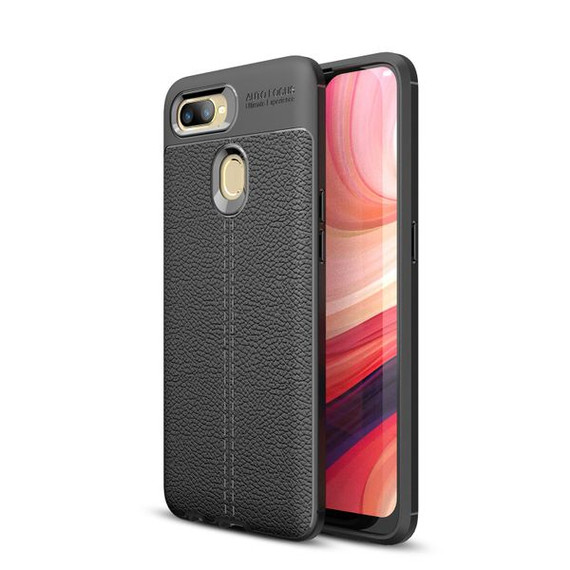 OPPO AX5s Leather Texture Case Black OPPO AX5s Leather Texture Case Black