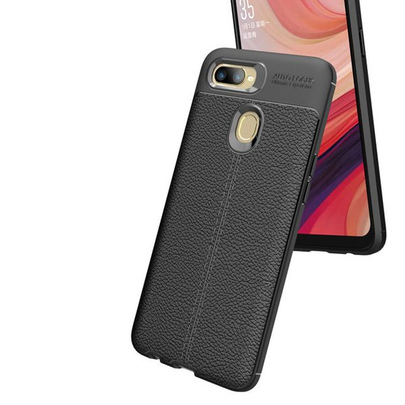 OPPO AX5s Leather Texture Case Black OPPO AX5s Leather Texture Case Black