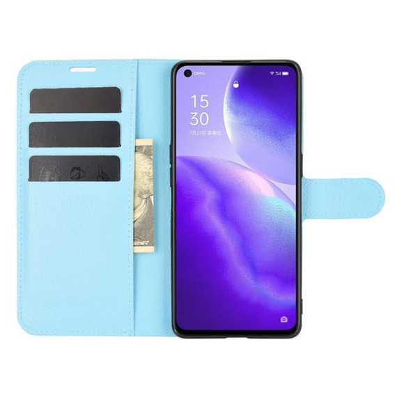 Oppo Find X3 Lite      Pu Wallet Case    [Lightblue]