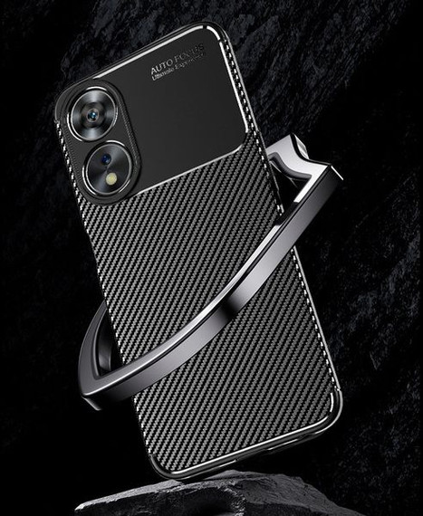 OPPO A78 5G Carbon Fibre Case Black