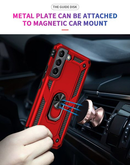Samsung Galaxy S22      Military Armour Ring Case    Red