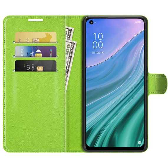 Oppo A74 5G      Pu Wallet Case    [Green]