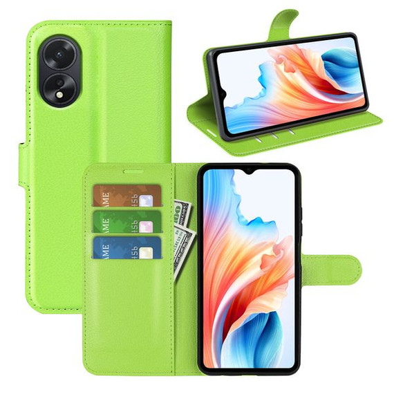 Oppo A38 4G      Pu Wallet Case    [Green]
