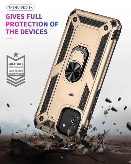 Samsung Galaxy A03      Military Armour Ring Case    Gold