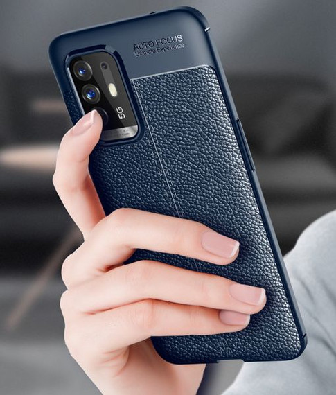OPPO A94 5G Leather Texture Case Black