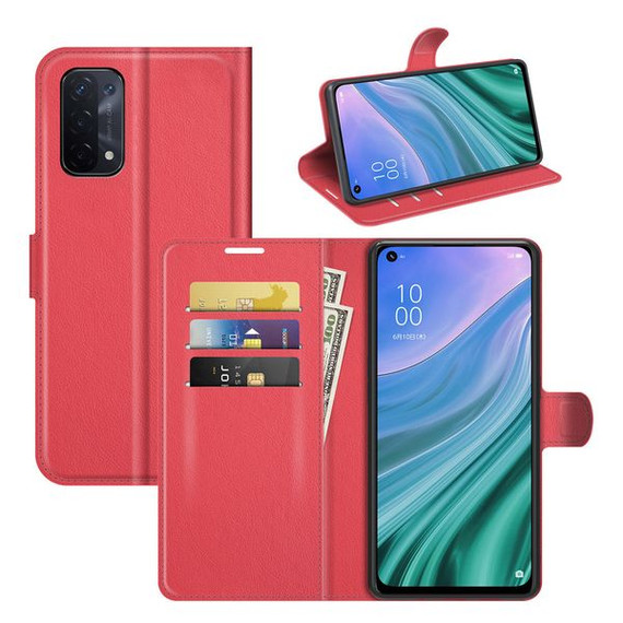 Oppo A54 5G      Pu Wallet Case    [Red]