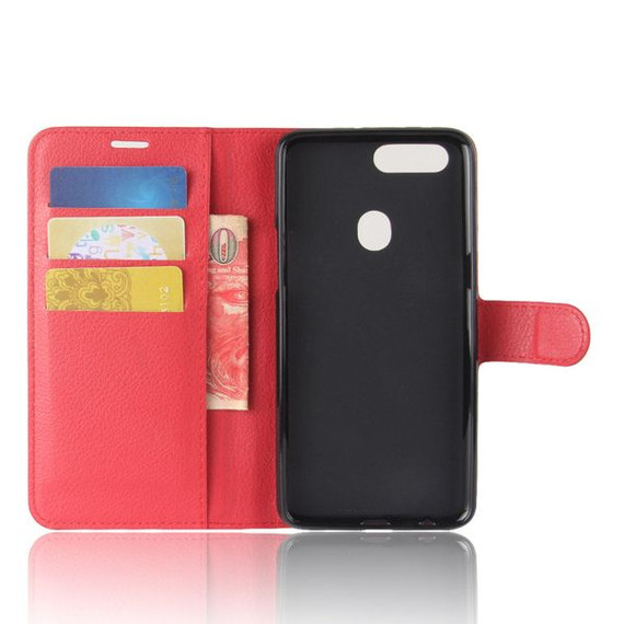 Oppo R11S      Pu Wallet Case    [Red]