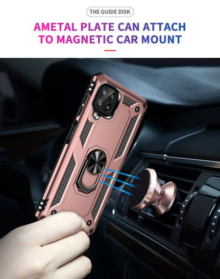 Samsung Galaxy M32 4G      Military Armour Ring Case    RoseGold