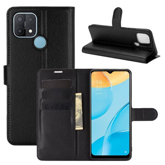 Oppo A15      Pu Wallet Case    [Black]