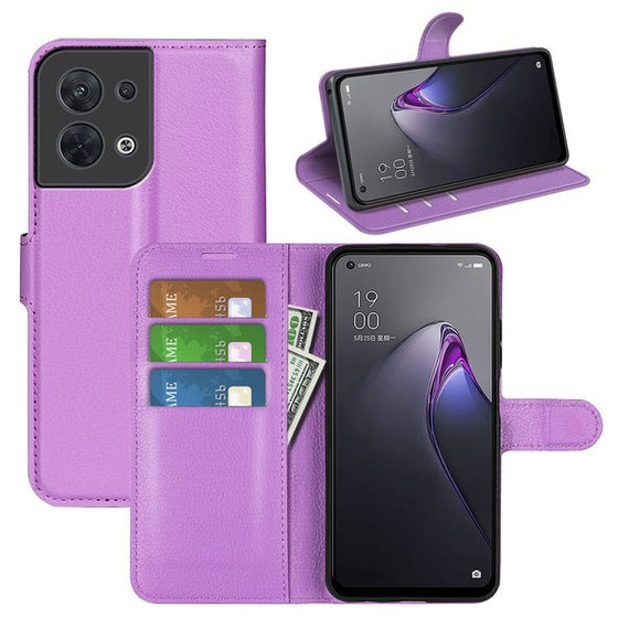 Oppo Reno8 5G      Pu Wallet Case    [Purple]