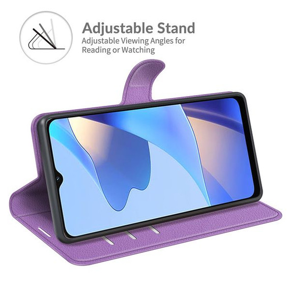 Oppo A16S      Pu Wallet Case    [Purple]