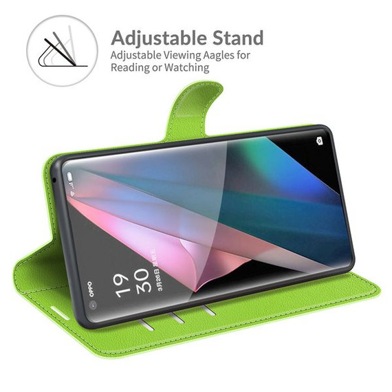 Oppo Find X3 Pro      Pu Wallet Case    [Green]