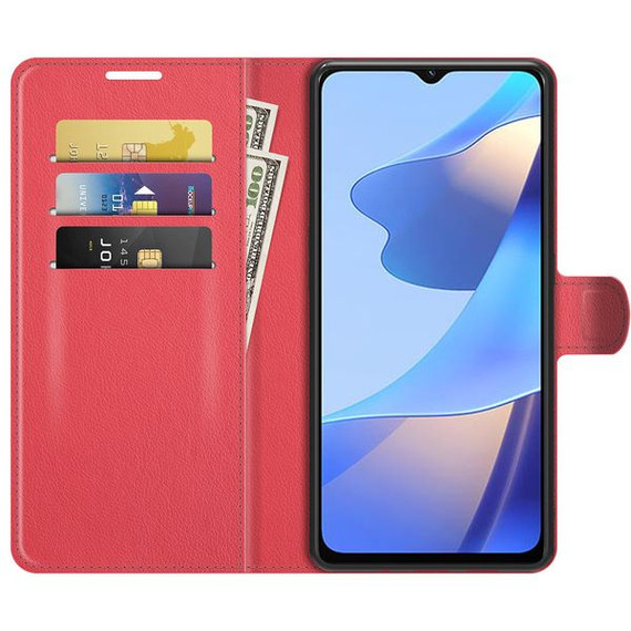 Oppo A16S      Pu Wallet Case    [Red]