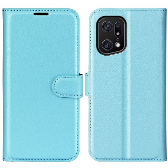 Oppo Find X5 Pro      Pu Wallet Case    [Lightblue]