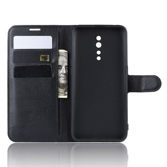 Oppo Reno Z      Pu Wallet Case    [Black]