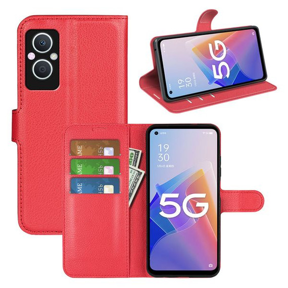 Oppo Reno8 Lite 5G      Pu Wallet Case    [Red]